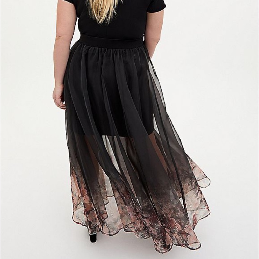 TorridBlack floral scuba organza convertible skater dress